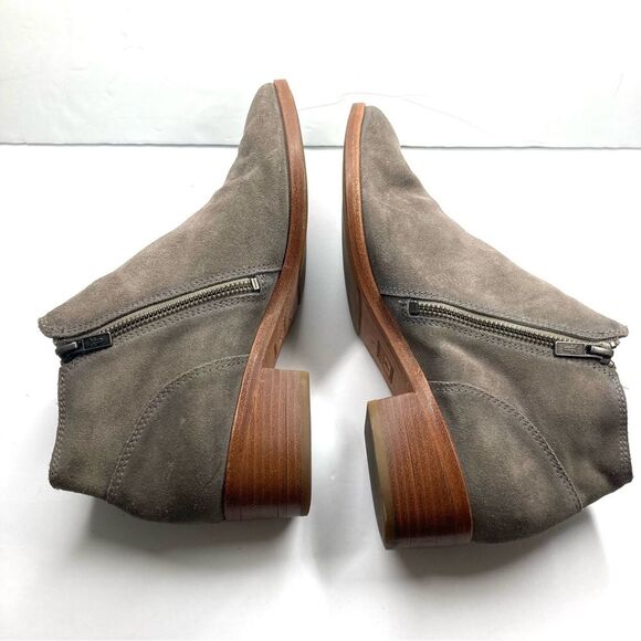 Frye Ray Belted STO Grey Suede Bootie Triple Buckle 9 M Boho Western Boots - Picture 10 of 16
